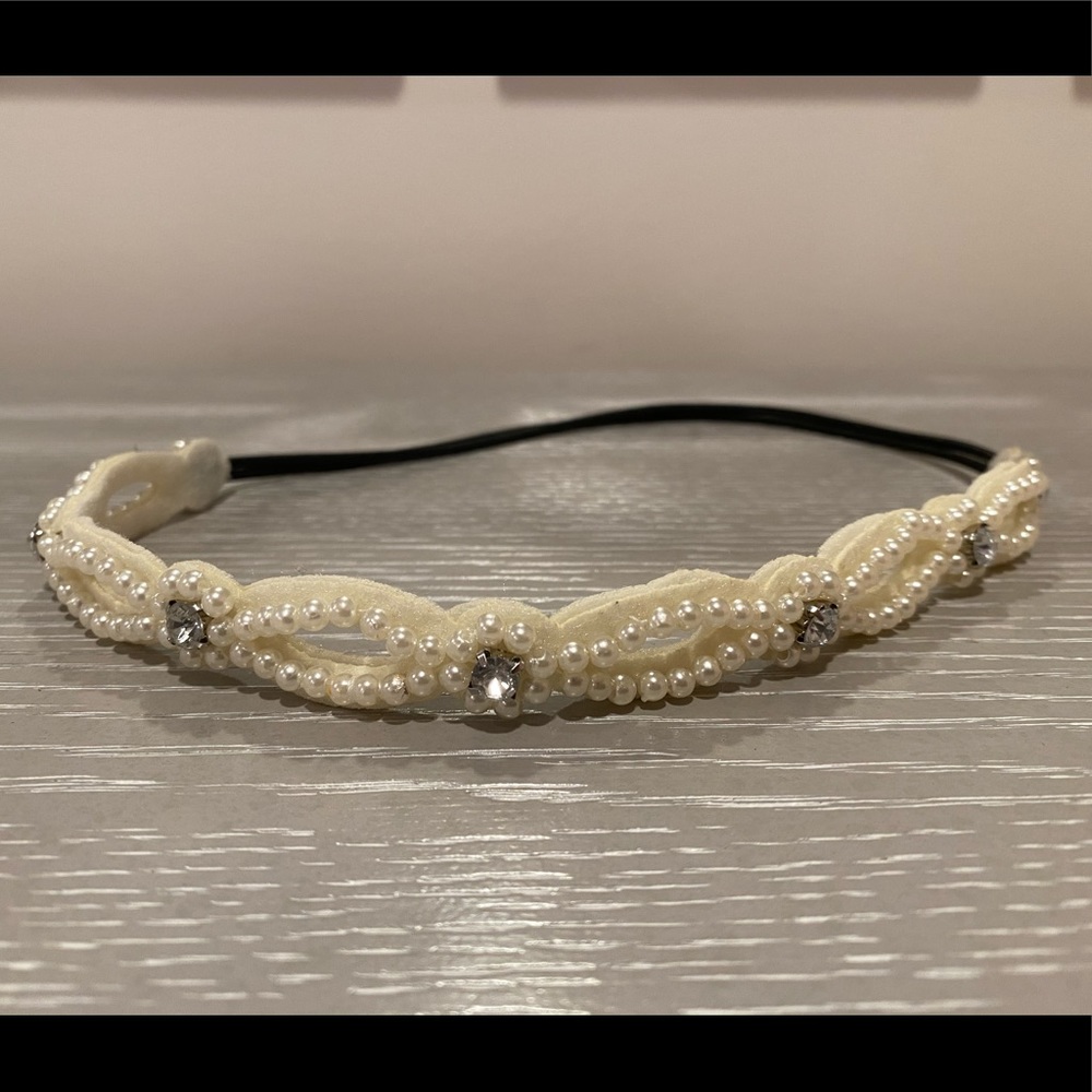 Pearl and diamond headband